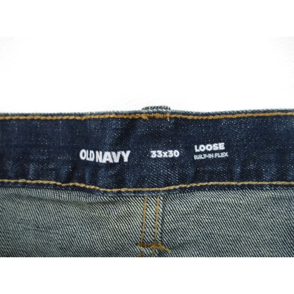 Old Navy Jeans Mens 33x30 Dark Wash Loose Fit Relaxed Denim Pants Utility